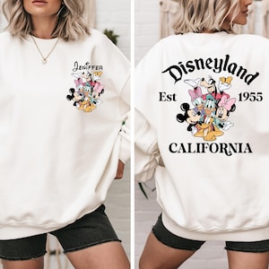 Custom Disneyland California Sweatshirt,Disneyland Est. 1955,Custom Disneyworld Sweatshirt,Mickey and Friends Sweatshirt,Disney Family Sweat