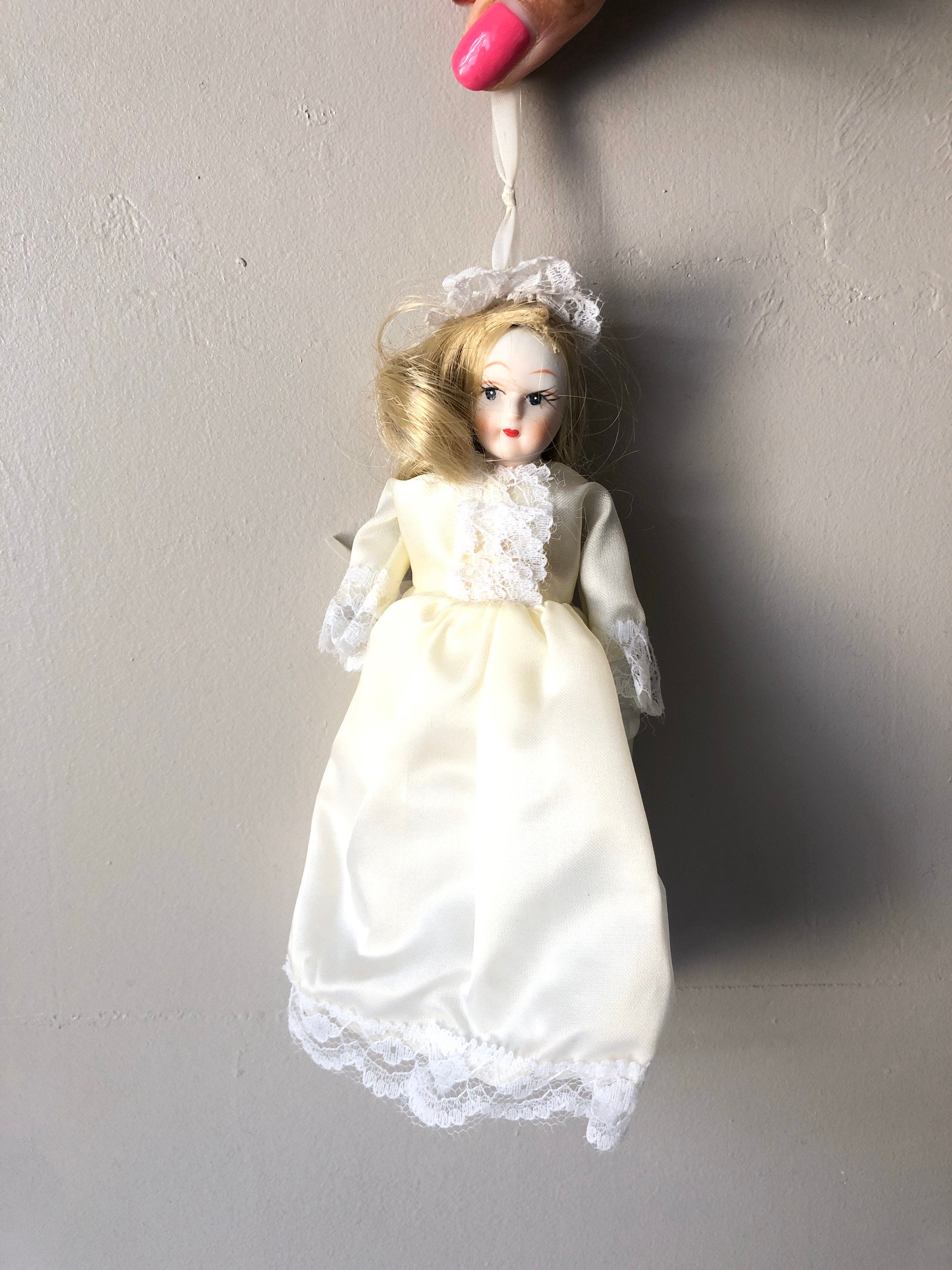 Porcelain Trim-A-Tree Victorian Doll in Beige dress | Etsy