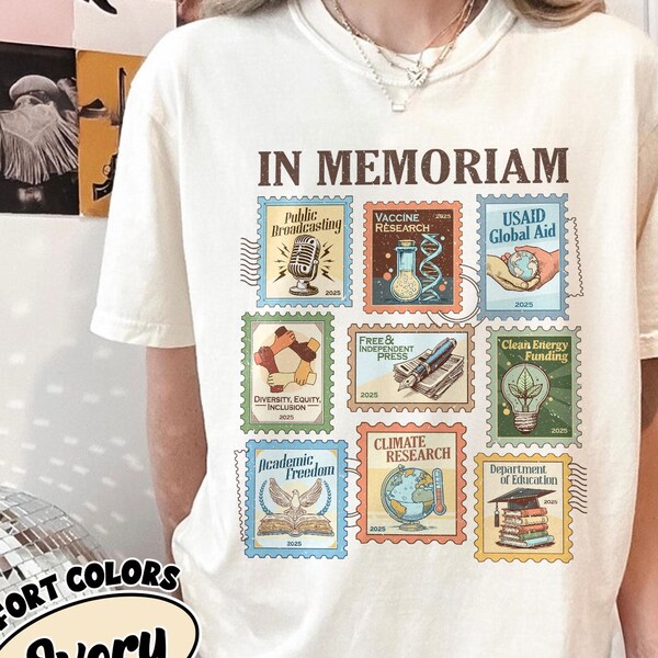Pro Democracy Comfort Colors Shirt, Anti Fascism Activism Tee, Resist Protest Top, Liberal Political Shirt, Retro In Memoriam Stamp Tee