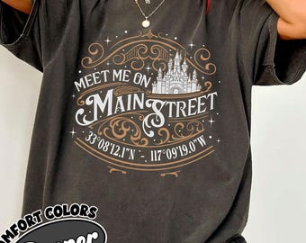 Meet Me On Main Street Comfort Colors Shirt, Retro Main Street USA Shirt, Girls Trip 2026 Tee