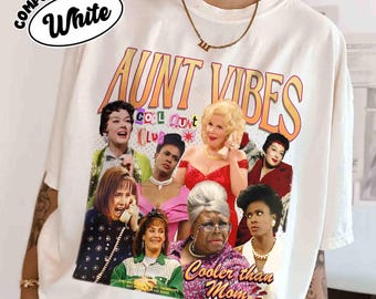 90’S Aunt Vibes Comfort Colors Shirt, Cool Aunts Club T Shirt, Cooler Than Mom Shirts, Funny Auntie Life Tee, Mother's Day Gift