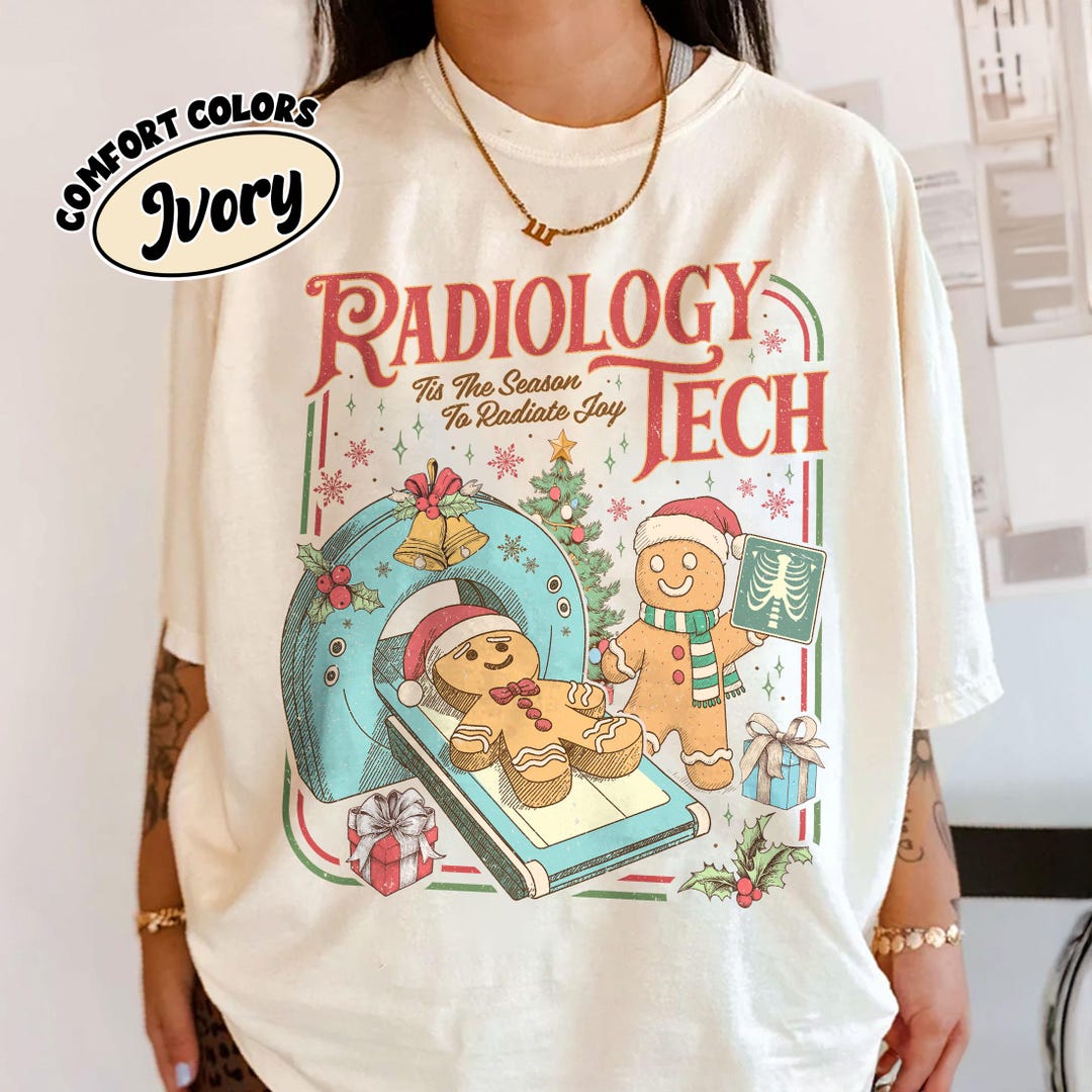 Christmas Radiology Comfort Colors Shirt, Gingerbread X-ray Tech Shirt ...