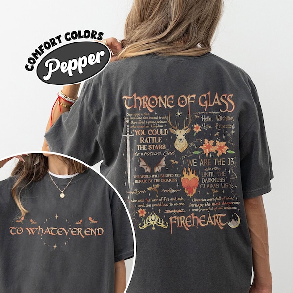 Camiseta de colores cómodos del Trono de Cristal, inspirada en Aelin Galathynius Los Trece, merchandising de SJM, ropa de Fantasy Reader