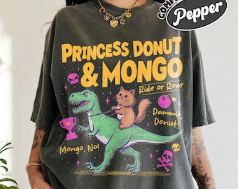 Princess Donut & Mongo Shirt Comfort Colors, New Achievement Shirt, Dungeon Crawler Carl T Shirt, Bookish Apparel for Book Lovers