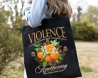 Violet Apothecary Tote Bag, Basgiath War College Merch, Fourth Wing Tote, Riders Quadrant, Bookish Gift, Gift For Book Lover