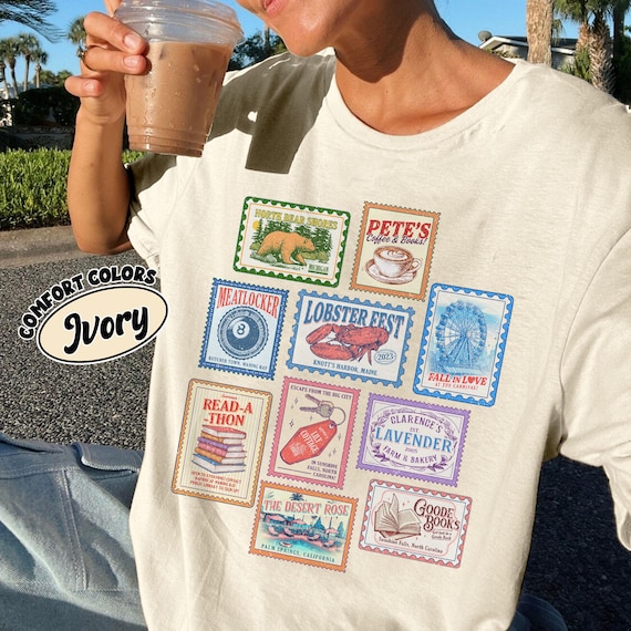 Emily Henry Books Stamp Comfort Colors Shirt, Beach Read Book Shirt, Sunshine Falls Shirt, Happy Place Inspired Shirt, Book Lovers Gifts