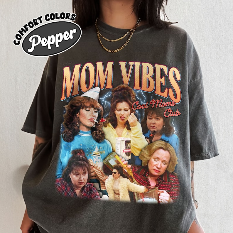 90’S Mom Vibes Comfort Colors Shirt, Funny Mom Shirts, Cool Moms Club T Shirt, Funny Mom Life Tee, Mother's Day Gift, Cool Mom Gifts image 1