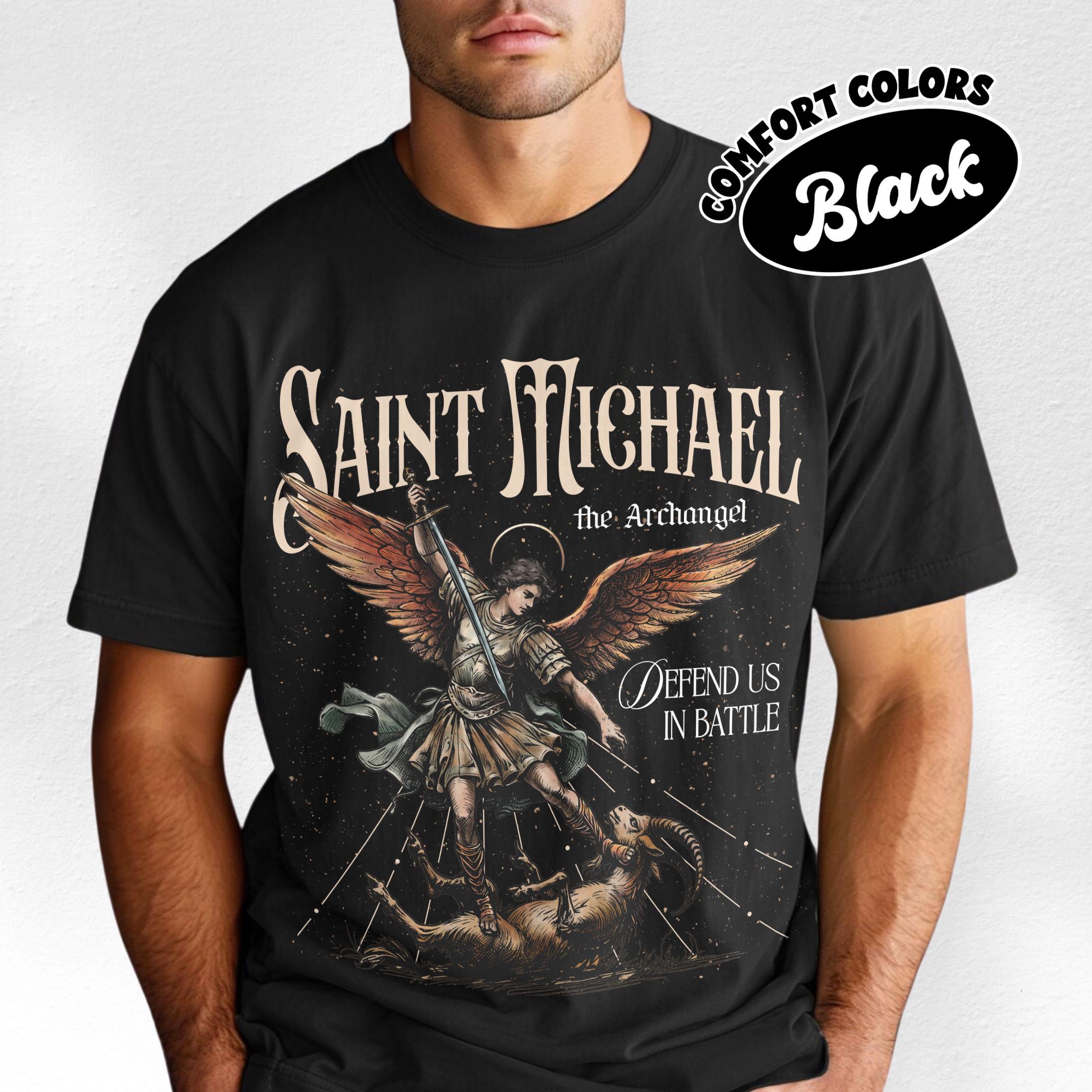 n*k様 SAINT MICHAEL Tシャツ la's Mサイズ St. Michael the Archangel Comfort Colors Shirt, Christian