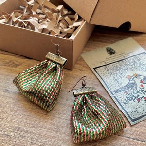 Lightweight Fabric Earrings | Handmade Textile Dangle Statement Jewelry