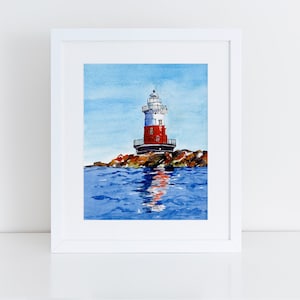 Lighthouse Art l Original Watercolor l Connecticut