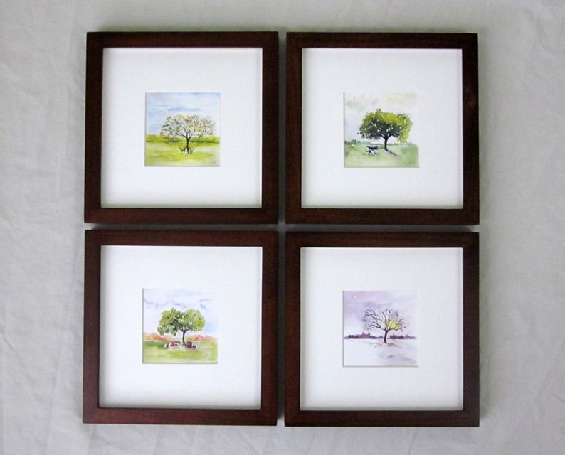 Four Seasons Print Set Set of 4 Art Prints Watercolor image 4
