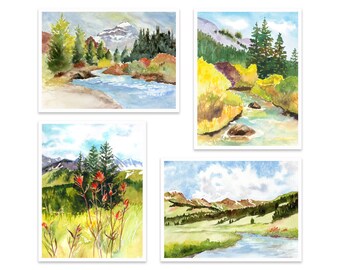 Painted Landscape Cards l Nature Blank Greeting Cards l Watercolor Landscape Card Set l Scenic Greeting Cards l Scenery Blank Cards