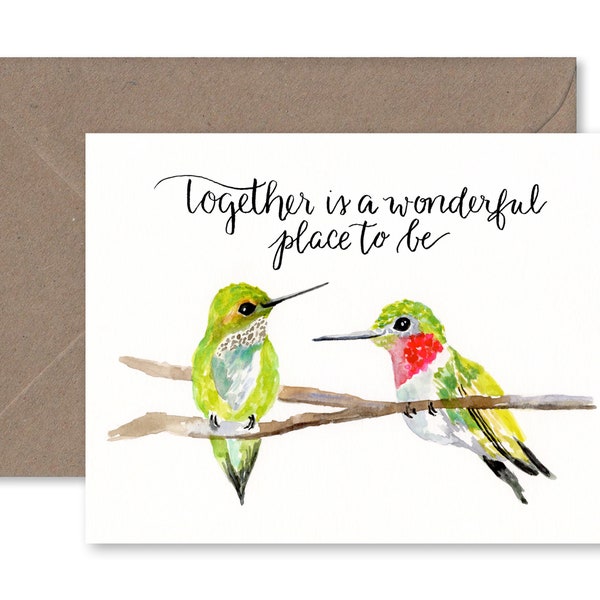 Hummingbird Anniversary Card: Watercolor Love Card