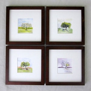 Four Seasons Art Tree Artl Seasonal Tree Art Printsl Watercolor Tree ...