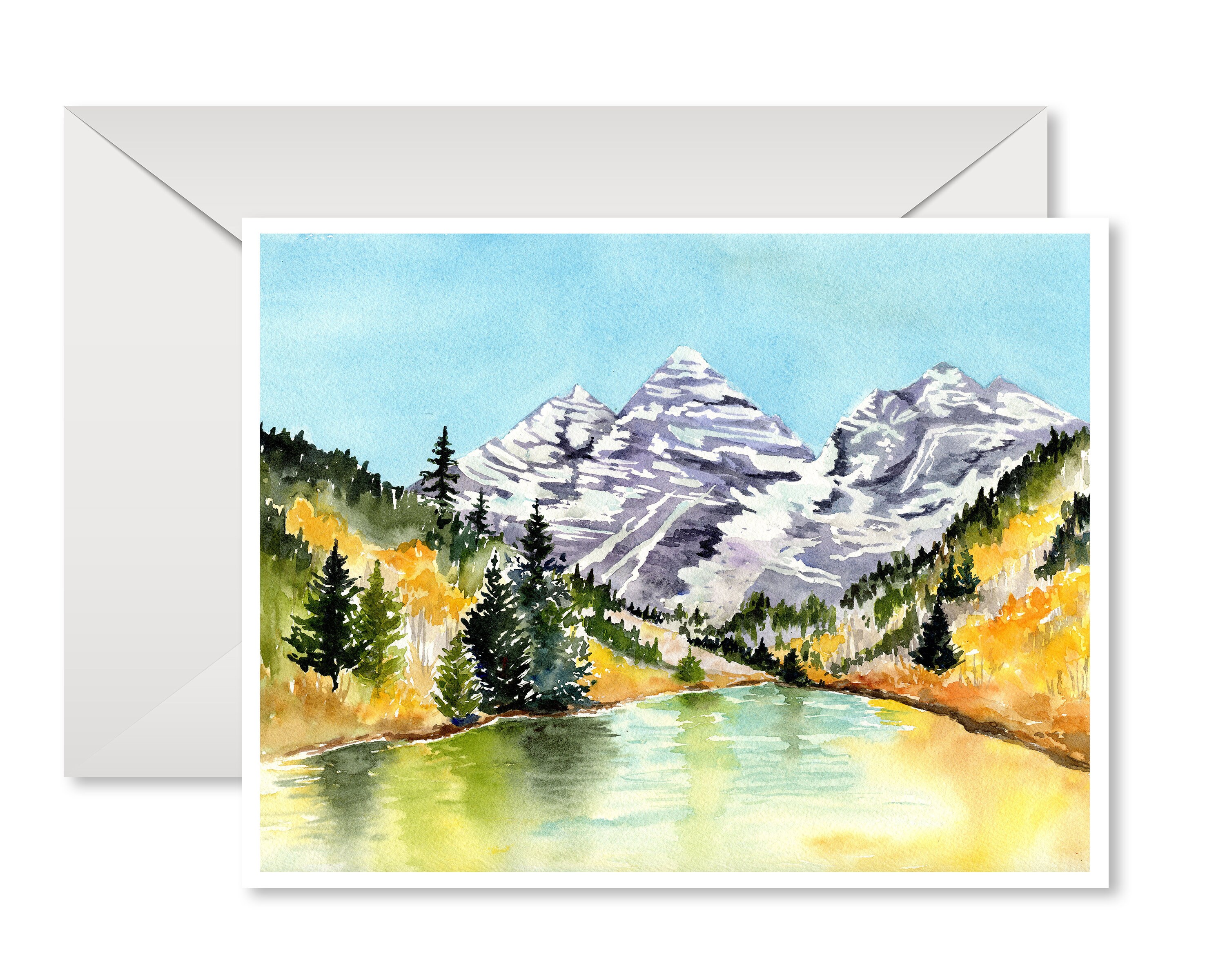 Watercolor Mountain Landscape Card Set: Scenic Blank Greeting Cards - Etsy