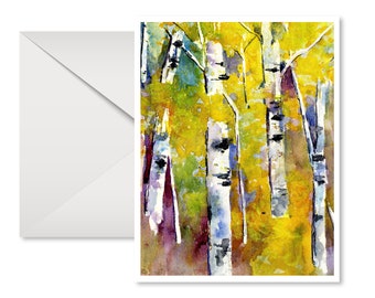 Aspen Card | Blank Inside | Watercolor Card | All Occasion Card | Colorado Aspen