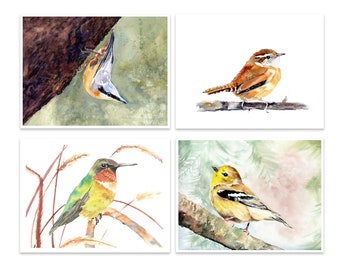 Birds Card Boxed Set | Set of 8 Cards | Blank Greeting Cards | Watercolor Bird Cards | Spring Notecards | Thinking of You Cards