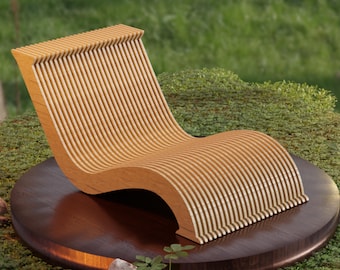 Silla de playa/piscina de madera rizada paramétrica 0007, archivo CNC o láser para corte