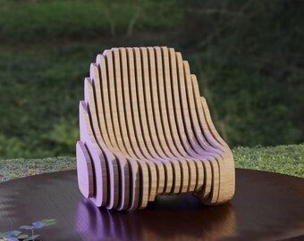 Archivo CNC paramétrico para sillón, plano de muebles de madera ondulados (descarga digital)