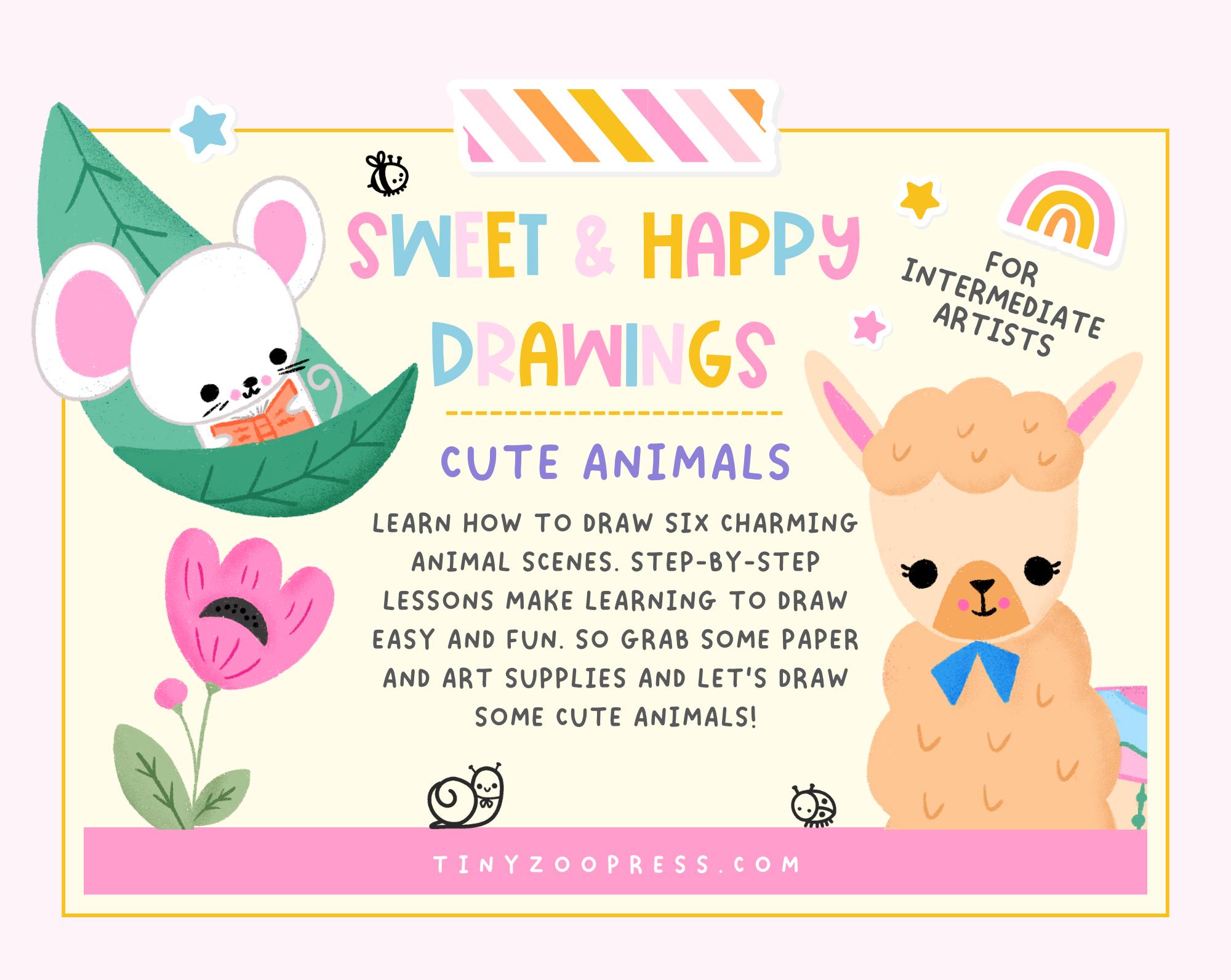 Learn to Draw Cute Animals: Intermediate Drawing Tutorials (digital ...