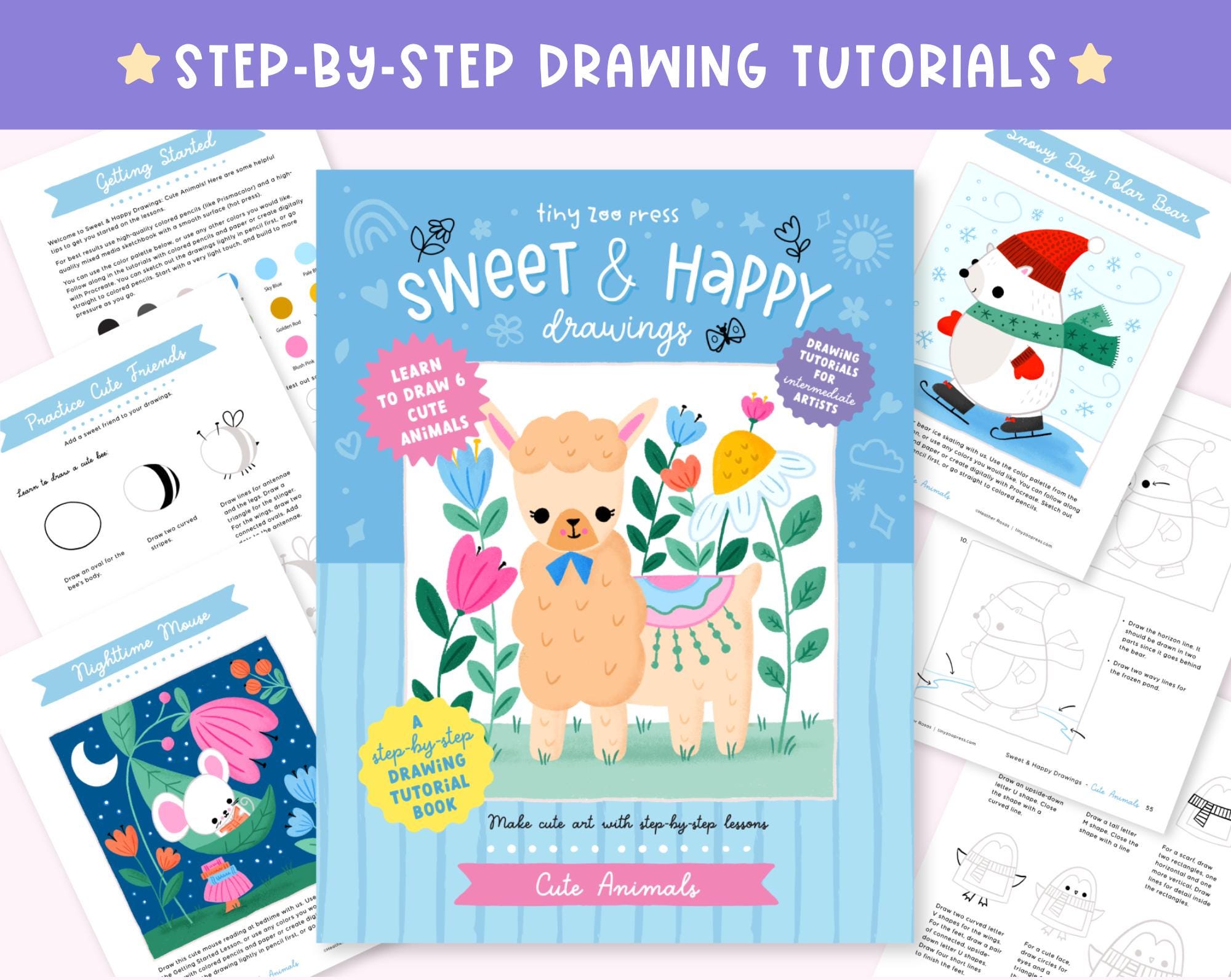 Learn to Draw Cute Animals: Intermediate Drawing Tutorials (digital ...