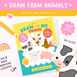 How to draw cute animals, how to draw animals, how to draw for kids, drawing book for kids, how to draw cute things, printable activity book
