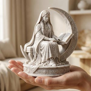 3D Printed Selene Moon Goddess Statue – Celestial Sculpture, Astrology Decor