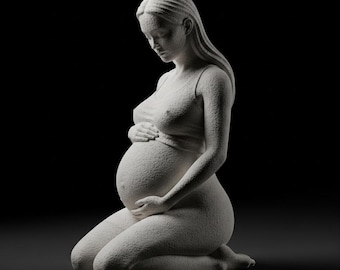 Mujer embarazada minimalista | Figura de maternidad de resina de 12 quilates | Decoración de la oficina de partera
