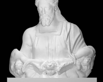 3D Printed Christ the Redeemer Statue – Unpainted PLA Sculpture
