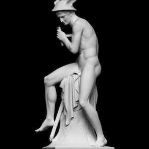 Mercury About to Kill Argus Bust – 3D Printed 6 inch (15 cm) Mythology Statue, Roman God Sculpture, Collectible Unpainted Model Kit