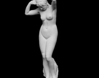 Estatua de bañista / Escultura clásica de resina de 12 quilates – Réplica decorativa de museo artístico