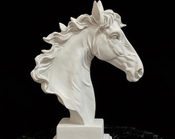 Classical Horse Bust Sculpture – 3D Printed Decorative Statue, Timeless Art