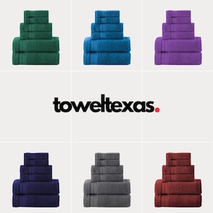 6-Piece Luxury Cotton Towel Set – Soft, Absorbent, Quick Dry – Bath Towels for Home & Spa