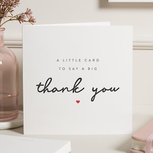 Carte de remerciement personnalisée, Une petite carte pour dire un grand merci, Carte de remerciement, Cadeau de remerciement, Carte de remerciement spéciale, Pour un ami