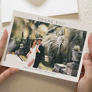 Semplici biglietti di ringraziamento piegati, eleganti biglietti di ringraziamento per matrimonio con foto, moderni biglietti di ringraziamento per matrimonio, biglietti di ringraziamento con foto per matrimonio