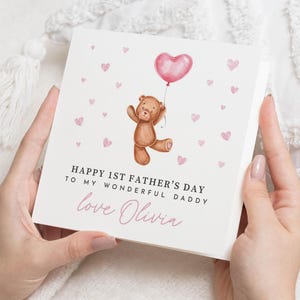 1st Fathers Day Card, Fathers Day Card from Baby, Personalised Fathers Day Card, Daddy Card, Cute Bear Card, First Fathers Day Card