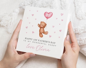 1st Fathers Day Card, Fathers Day Card from Baby, Personalised Fathers Day Card, Daddy Card, Cute Bear Card, First Fathers Day Card
