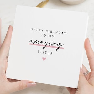 Carte d'anniversaire soeur personnalisée, carte d'anniversaire soeur incroyable, carte d'anniversaire pour soeur, cadeau d'anniversaire soeur, soeur spéciale, jolie carte