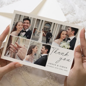Personalisierte Danksagungskarten zur Hochzeit, Individuelle Dankeskarten Hochzeit, Hochzeits-Dankeskarten mit Foto, Gefaltete Dankeskarten, Postkarte