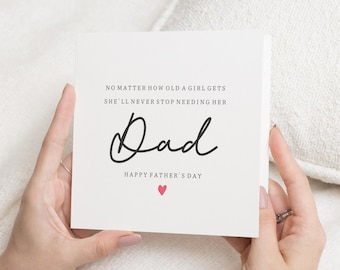 Carte de fête des pères pour papa, carte de fête des pères de sa fille, carte de papa, carte de fête des pères pour lui, jolie carte de fête des pères, carte pour papa