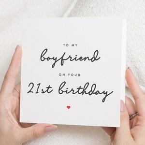Carte de joyeux 21e anniversaire petit ami, carte de 21e anniversaire pour petit ami, cadeau d'anniversaire de petit ami, carte à mon petit ami, pour lui, vingt et unième