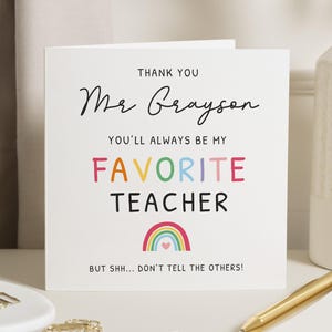 Cartão engraçado para professor favorito, cartão de agradecimento personalizado para professor, presente de agradecimento para professor, cartão de fim de ano letivo para professor, cartão de fim de semestre