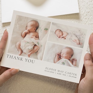 Cartes de remerciement avec photo de bébé, cartes de remerciement personnalisées, cartes de remerciement personnalisées carte de remerciement nouveau bébé fille, bébé garçon