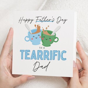 Biglietto per la festa del papà, biglietto per la festa del papà per papà, biglietto per papà commovente, biglietto carino per la festa del papà, biglietto per lui, biglietto con giochi di parole sul tè, biglietto personalizzato