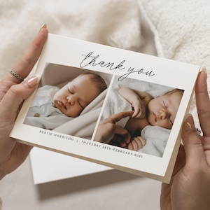Jolies cartes de remerciement pour bébé, cartes de remerciement photo bébé fille, cartes de remerciement personnalisées pour bébé fille, carte postale de bébé garçon, carte de remerciement