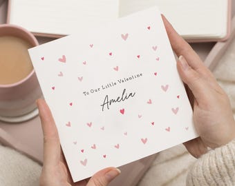 Valentines Day Card for Daughter, Personalised Valentine Card for Kids, To Our Little Valentine Card, Cute Valentines Card for Girl