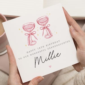 18. Geburtstagskarte Mädchen, 18. Geburtstagsgeschenk für Enkelin, Enkelin 18. Geburtstagskarte, personalisierte 18. Geburtstagskarte, Achtzehnter