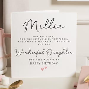 Tarjeta de cumpleaños para hija, tarjeta de cumpleaños personalizada para hija, tarjeta de cumpleaños para ella, tarjeta de cumpleaños especial para hija, tarjeta de cumpleaños linda