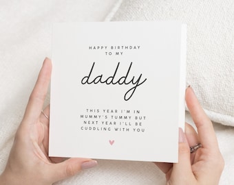 Birthday Dad Card From Bump, Birthday Card From The Bump, Poem Birthday Card Daddy To Be, Dad To Be Birthday, Cute Birthday Gift For Him