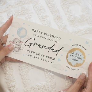 Carte à gratter d'anniversaire grand-père, bon cadeau d'anniversaire grand-père, joyeux anniversaire grand-père, cadeau d'anniversaire grand-père, carte d'anniversaire pour grand-père